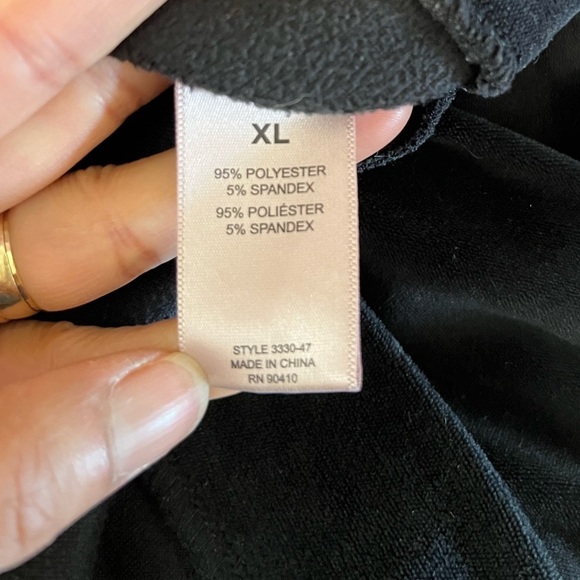 Juicy Couture Black Velour Bedazzled Lounge Top Long Sleeve XL Y2K - Picture 6 of 9